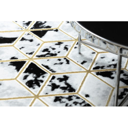 Dywan ALLURE 1966 Cube kostka - Strukturalny, stylowy, glamour czarny / złoty 160x220cm