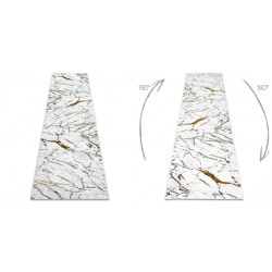 Dywan, chodnik ALLURE 1963 Marmur - Strukturalny, stylowy, glamour biały / złoty 60x200cm