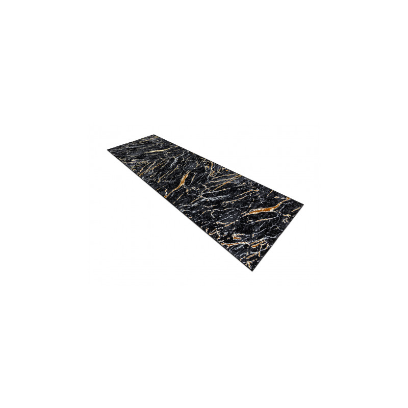 Dywan, chodnik ALLURE 1963 Marmur - Strukturalny, stylowy, glamour czarny / złoty 70x250cm