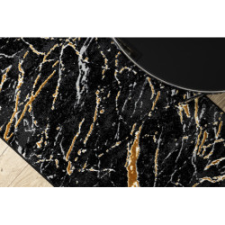 Dywan, chodnik ALLURE 1963 Marmur - Strukturalny, stylowy, glamour czarny / złoty 80x200cm