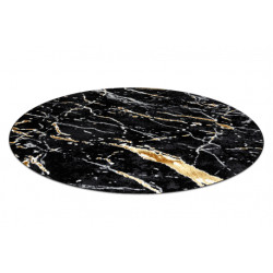 Dywan ALLURE 1963 koło Marmur - Strukturalny, stylowy, glamour czarny / złoty koło 120cm