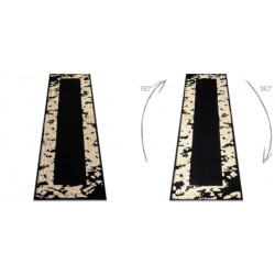 Dywan, chodnik ALLURE 1965 Ramka - Strukturalny, stylowy, glamour czarny / złoty 60x250cm
