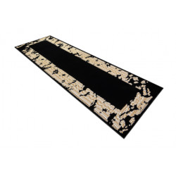Dywan, chodnik ALLURE 1965 Ramka - Strukturalny, stylowy, glamour czarny / złoty 80x250cm