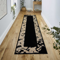Dywan, chodnik ALLURE 1965 Ramka - Strukturalny, stylowy, glamour czarny / złoty 80x250cm