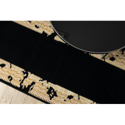 Dywan, chodnik ALLURE 1965 Ramka - Strukturalny, stylowy, glamour czarny / złoty 80x250cm
