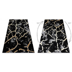 Dywan ALLURE 1967 Marmur - Strukturalny, stylowy, glamour czarny / złoty 160x220cm