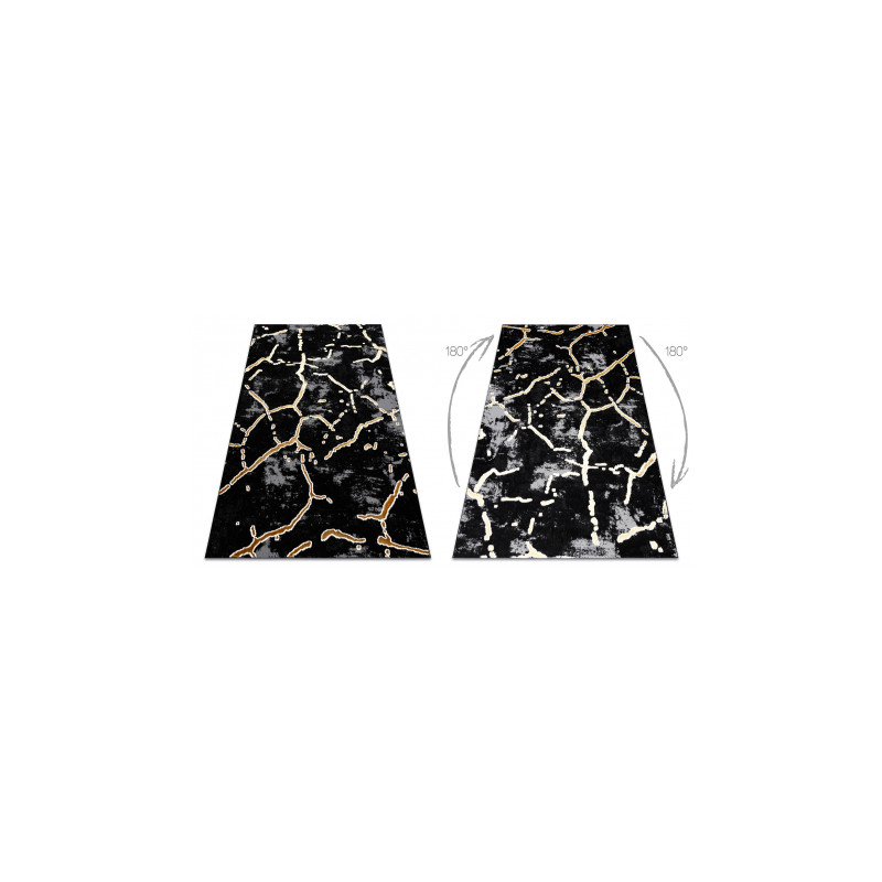 Dywan ALLURE 1967 Marmur - Strukturalny, stylowy, glamour czarny / złoty 160x220cm