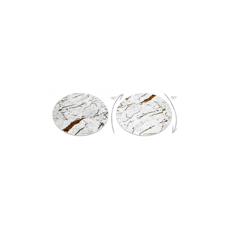 Dywan ALLURE 1963 koło Marmur - Strukturalny, stylowy, glamour biały / złoty koło 100cm Dywan ALLURE 1963 koło Marmur - Strukturalny, stylowy, glamour biały / złoty koło 100cm