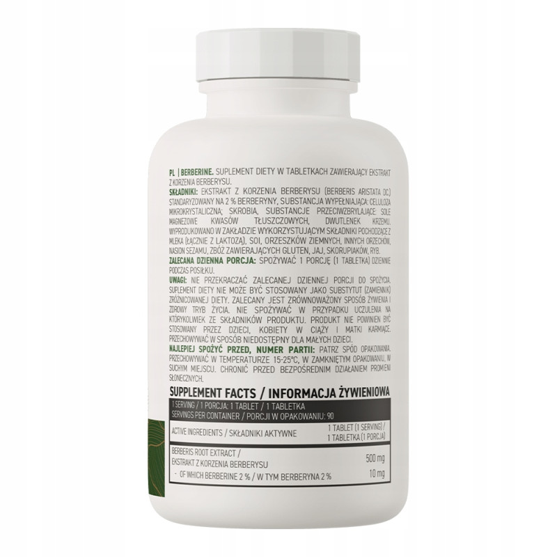 OstroVit Berberine 90 tabs BERBERYNA ODCHUDZANIE JELITA Ekstrakt 500 mg OstroVit Berberine 90 tabs BERBERYNA ODCHUDZANIE JELITA Ekstrakt 500 mg