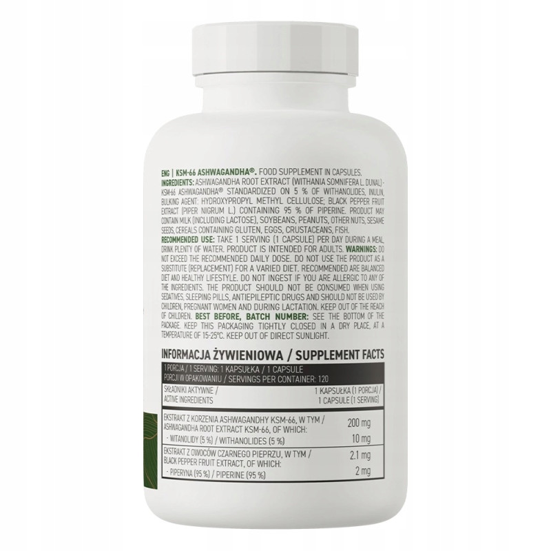 OstroVit Ashwagandha 120 caps VEGE UKŁAD NERWOWY ZMĘCZENIE WYCZERPANIE OstroVit Ashwagandha 120 caps VEGE UKŁAD NERWOWY ZMĘCZENIE WYCZERPANIE