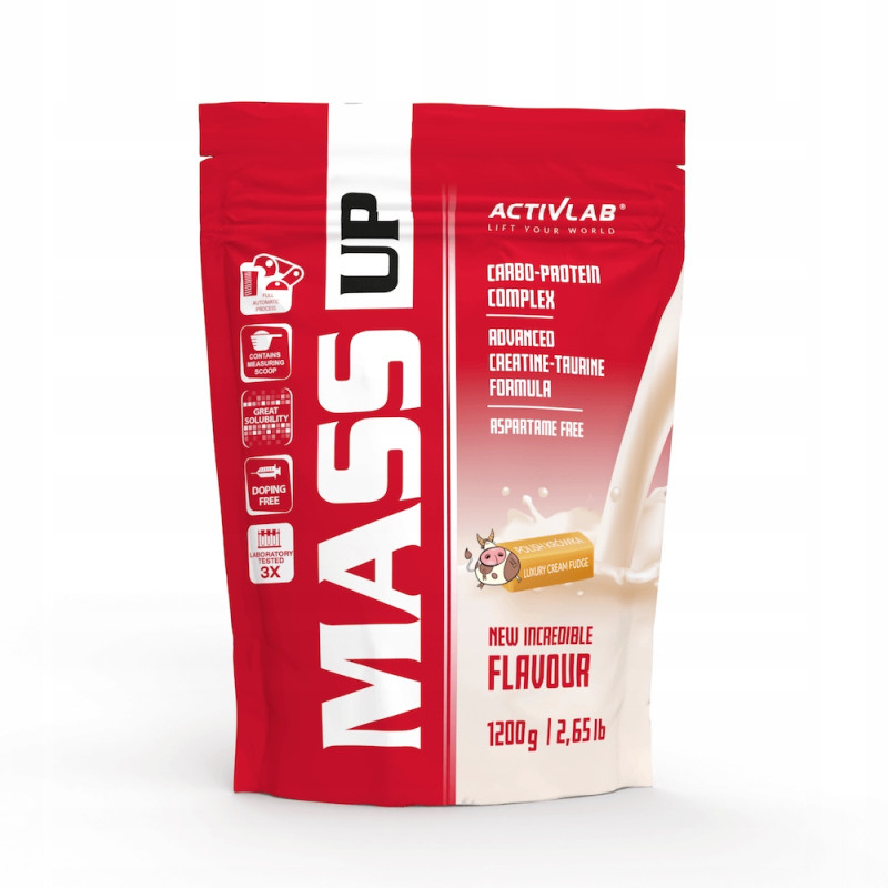 ACTIVLAB MASS UP 1200g Gainer na masę białko węglowodany KREATYNA Krówka