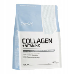 OstroVit Collagen + Vitamin C Kolagen wołowy na stawy włosy 400 g naturalny
