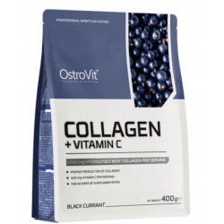 OstroVit Collagen + Vitamin C Kolagen wołowy na stawy włosy 400 g porzeczka OstroVit Collagen + Vitamin C Kolagen wołowy na stawy włosy 400 g porzeczka