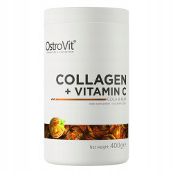 OstroVit Collagen + Vitamin C Kolagen wołowy na stawy włosy 400 g cola&rum