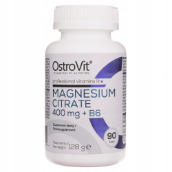 OstroVit Cytrynian Magnezu 400mg + B6 Zmęczenie Skurcze Mięśni 90 tabl.