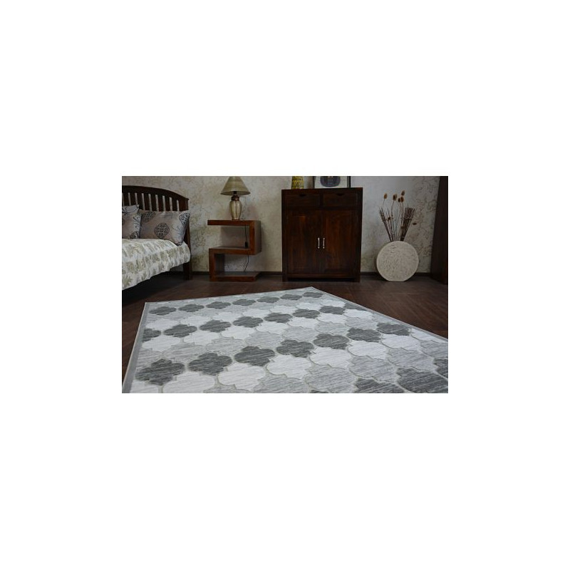 Dywan AKRYL YAZZ 3766 Grey Koniczyna Marokańska Trellis 133x190cm Dywan AKRYL YAZZ 3766 Grey Koniczyna Marokańska Trellis 133x190cm