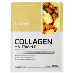 OstroVit Collagen + Vitamin C Kolagen wołowy na stawy włosy 400 g ananas