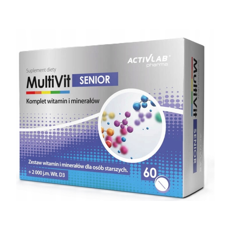ACTIVLAB MULTIVIT SENIOR witaminy i minerały dla seniora 60 tabletek D3 ACTIVLAB MULTIVIT SENIOR witaminy i minerały dla seniora 60 tabletek D3