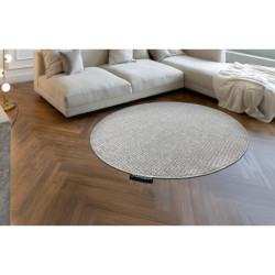 Dywan CASABLANCA LOOP koło jasny szary pętelkowy, miękki koło 150cm
