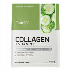 OstroVit Collagen + Vitamin C Kolagen wołowy na stawy 400 g ogórek mięta