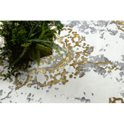 Dywan ALLURE 1961 Ornament, ramka - Strukturalny, stylowy, glamour złoty / biały  80x150cm