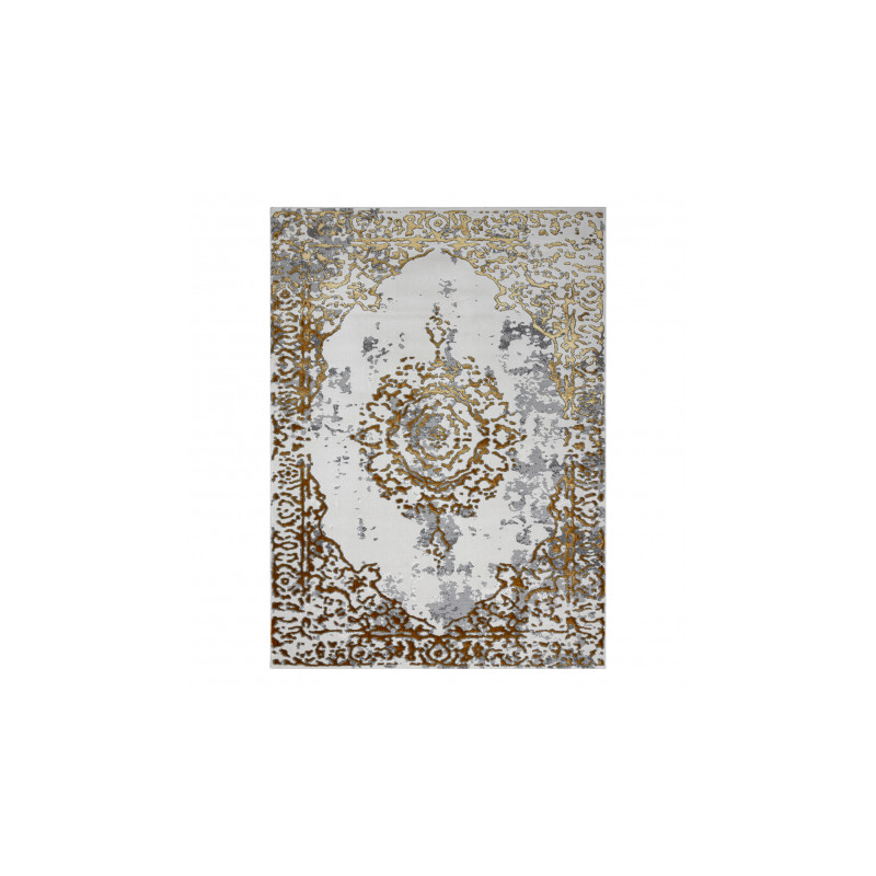 Dywan ALLURE 1961 Ornament, ramka - Strukturalny, stylowy, glamour złoty / biały 240x330cm Dywan ALLURE 1961 Ornament, ramka - Strukturalny, stylowy, glamour złoty / biały 240x330cm