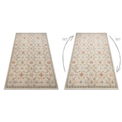 Dywan SOHO 477.07.LA110 wełniany OSTA - Kwiaty, ramka naturalny beż / terakota 240x340cm