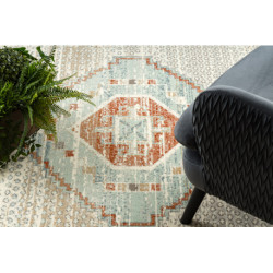 Dywan SOHO 477.11.LA100 wełniany OSTA - Boho, ramka naturalny beż / terakota 240x340cm