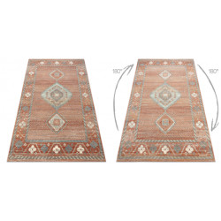 Dywan SOHO 477.11.LA000 wełniany OSTA - Boho, ramka naturalny terakota / szary 240x340cm