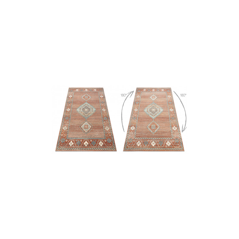 Dywan SOHO 477.11.LA000 wełniany OSTA - Boho, ramka naturalny terakota / szary 240x340cm Dywan SOHO 477.11.LA000 wełniany OSTA - Boho, ramka naturalny terakota / szary 240x340cm