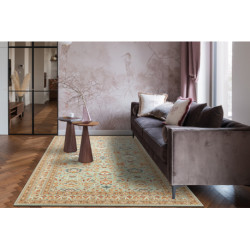 Dywan SOHO 477.26.LA400 wełniany OSTA - Ornament, ramka naturalny zielony / beż 135x200cm