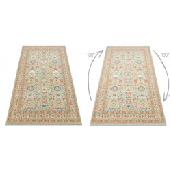 Dywan SOHO 477.26.LA400 wełniany OSTA - Ornament, ramka naturalny zielony / beż 160x240cm