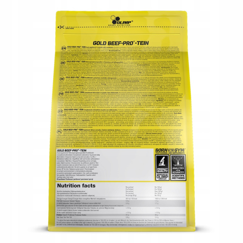 OLIMP GOLD BEEF PRO-TEIN 700g BIAŁKO WOŁOWE BEZ LAKTOZY ODŻYWKA BIAŁKOWA