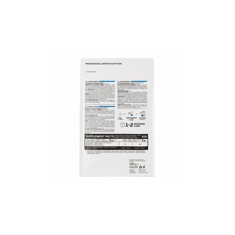 OstroVit Glutamine 1000 g AMINOKWASY GLUTAMINE Glutamina NATURALNY OstroVit Glutamine 1000 g AMINOKWASY GLUTAMINE Glutamina NATURALNY