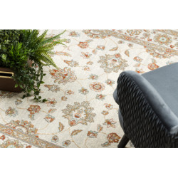 Dywan SOHO 477.15.LA102 wełniany OSTA - Ornament, ramka naturalny beż / terakota 135x200cm