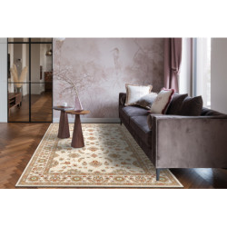 Dywan SOHO 477.15.LA102 wełniany OSTA - Ornament, ramka naturalny beż / terakota 200x300cm