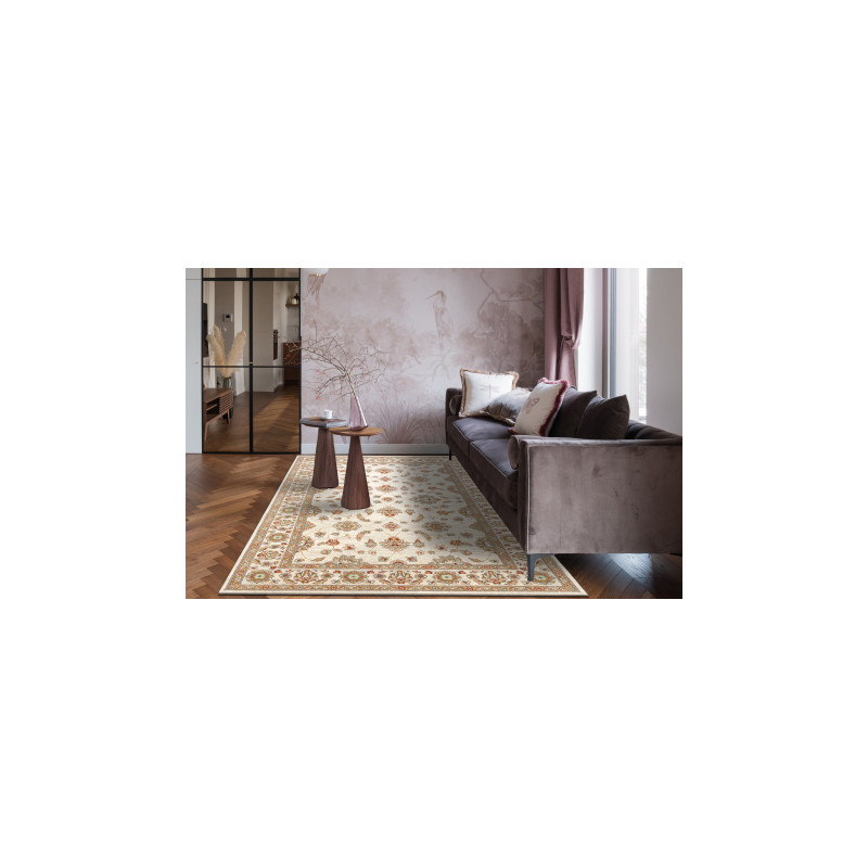 Dywan SOHO 477.15.LA102 wełniany OSTA - Ornament, ramka naturalny beż / terakota 200x300cm