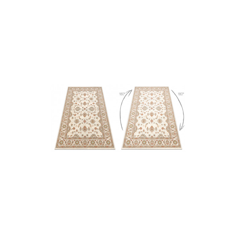 Dywan SOHO 477.15.LA102 wełniany OSTA - Ornament, ramka naturalny beż / terakota 240x340cm