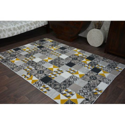 Dywan LISBOA 27218/255 Kwadraty Płytki Żółty Styl Lizboński Portugalski 80x150cm Dywan LISBOA 27218/255 Kwadraty Płytki Żółty Styl Lizboński Portugalski 80x150cm