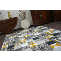 Dywan LISBOA 27218/255 Kwadraty Płytki Żółty Styl Lizboński Portugalski 80x150cm Dywan LISBOA 27218/255 Kwadraty Płytki Żółty Styl Lizboński Portugalski 80x150cm