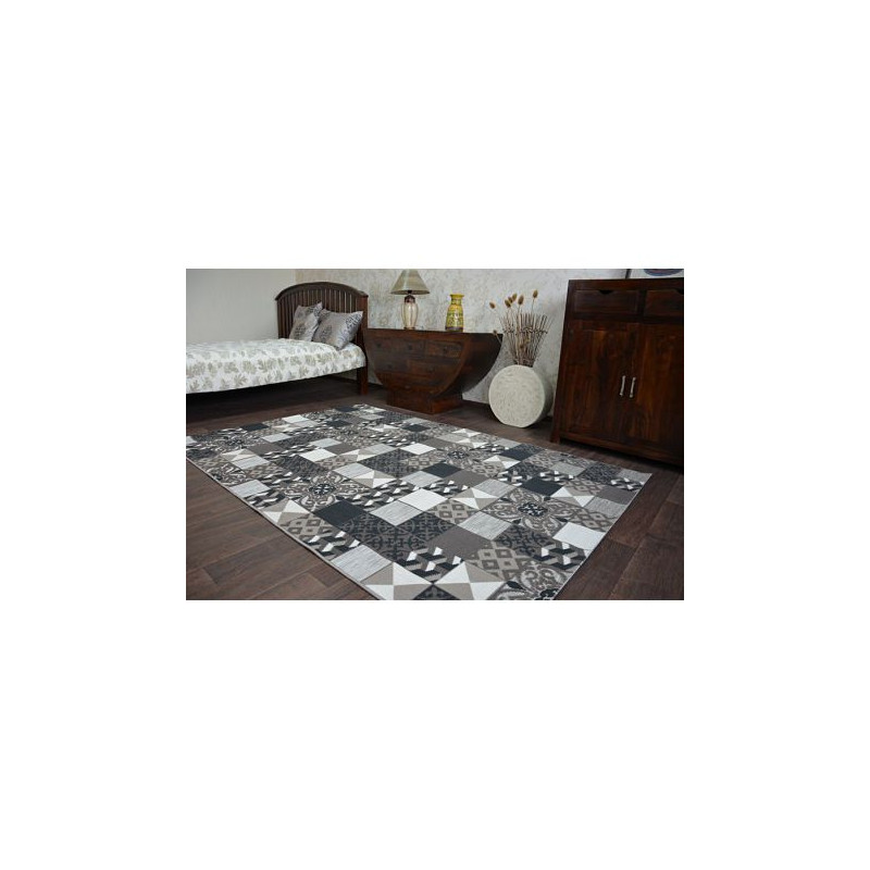 Dywan LISBOA 27218/985 Kwadraty Płytki Brąz Styl Lizboński Portugalski 120x170cm Dywan LISBOA 27218/985 Kwadraty Płytki Brąz Styl Lizboński Portugalski 120x170cm