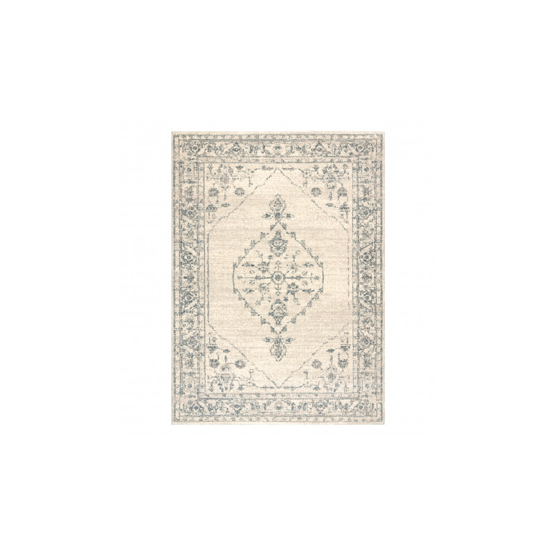Dywan ABBY 486.10.LA100 wełniany OSTA - Ornament, ramka klasyczny beż / zielony 135x200cm