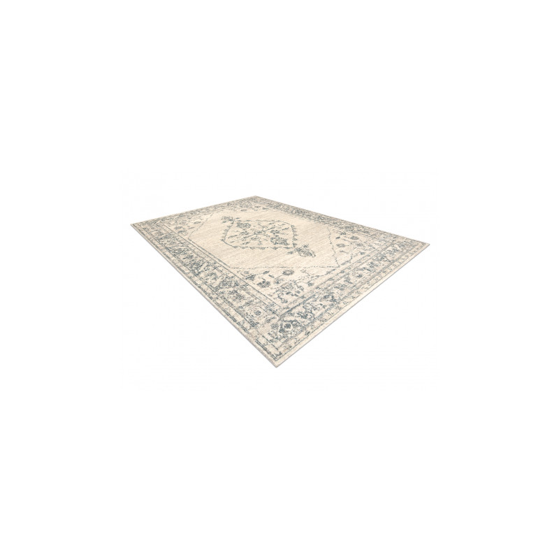 Dywan ABBY 486.10.LA100 wełniany OSTA - Ornament, ramka klasyczny beż / zielony 135x200cm