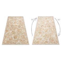 Dywan SOHO 477.22.LA115 wełniany OSTA - Ornament, kwiaty naturalny beż / terakota 200x300cm