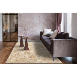 Dywan SOHO 477.22.LA115 wełniany OSTA - Ornament, kwiaty naturalny beż / terakota 200x300cm