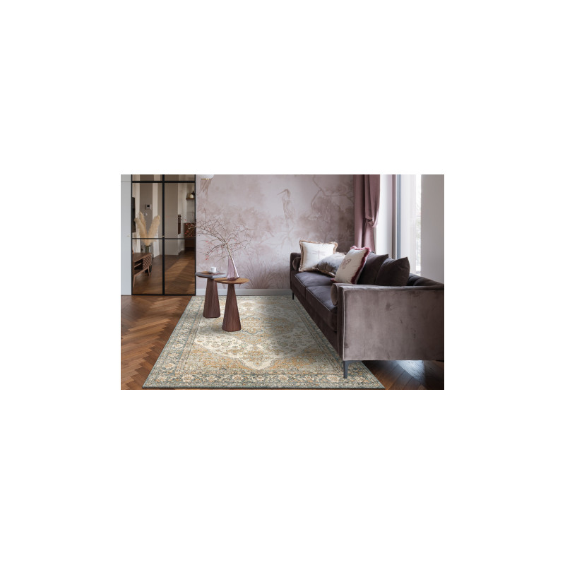 Dywan SOHO 477.01.LA113 wełniany OSTA - Ornament, rozeta naturalny zielony / beż 80x160cm Dywan SOHO 477.01.LA113 wełniany OSTA - Ornament, rozeta naturalny zielony / beż 80x160cm