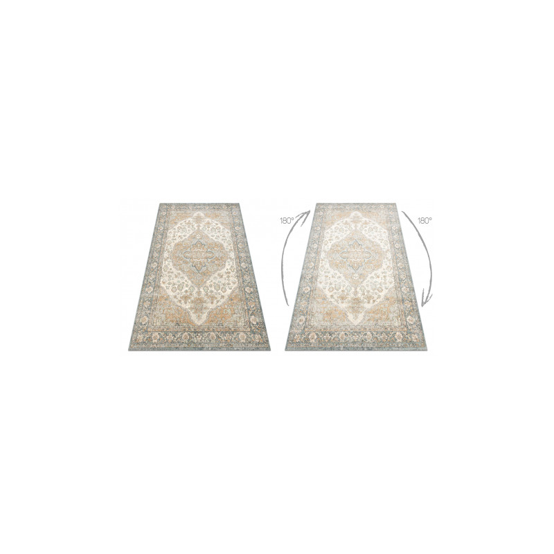 Dywan SOHO 477.01.LA113 wełniany OSTA - Ornament, rozeta naturalny zielony / beż 135x200cm