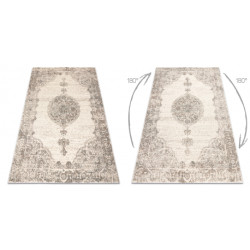 Dywan ABBY 486.24.LA110 wełniany OSTA - Ornament, ramka klasyczny szary / niebieski 200x300cm