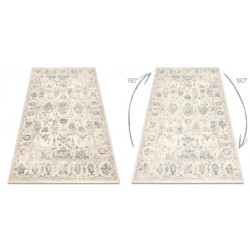Dywan ABBY 486.25.LA110 wełniany OSTA - Ornament, ramka klasyczny beż / zielony 200x300cm