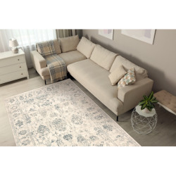 Dywan ABBY 486.25.LA110 wełniany OSTA - Ornament, ramka klasyczny beż / zielony 200x300cm